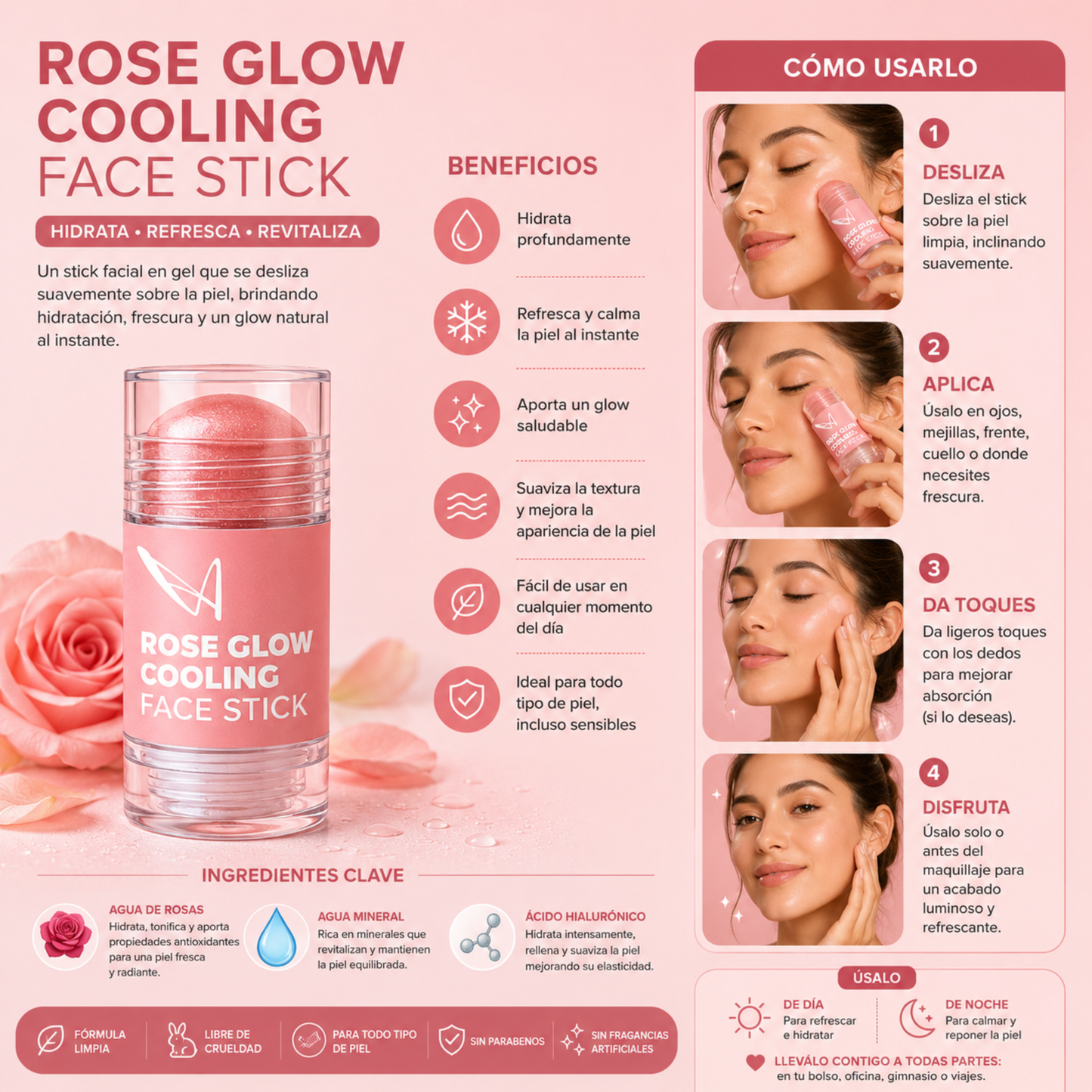 Rose Glow Cooling Face Stick