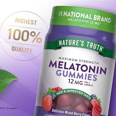 Melatonin Gummies | 12mg | Vegan, Non-GMO & Gluten Free | Mixed Berry Flavor | by Nature's Truth