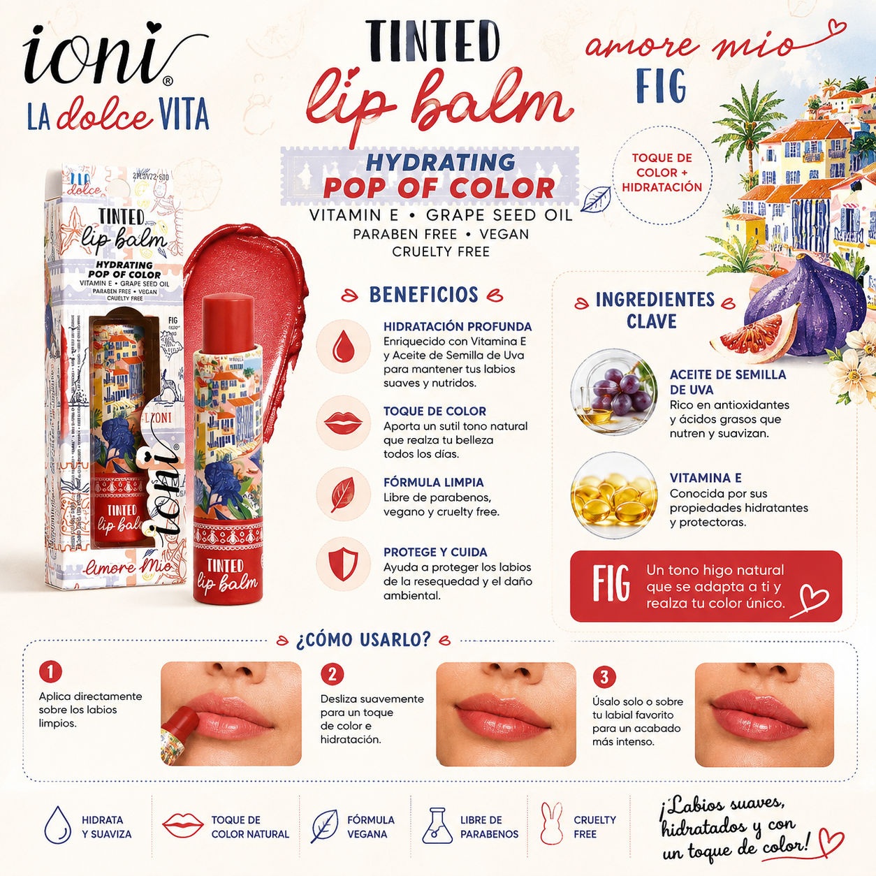 IONI Tinted Lip Balm – Amore Mio (FIG)