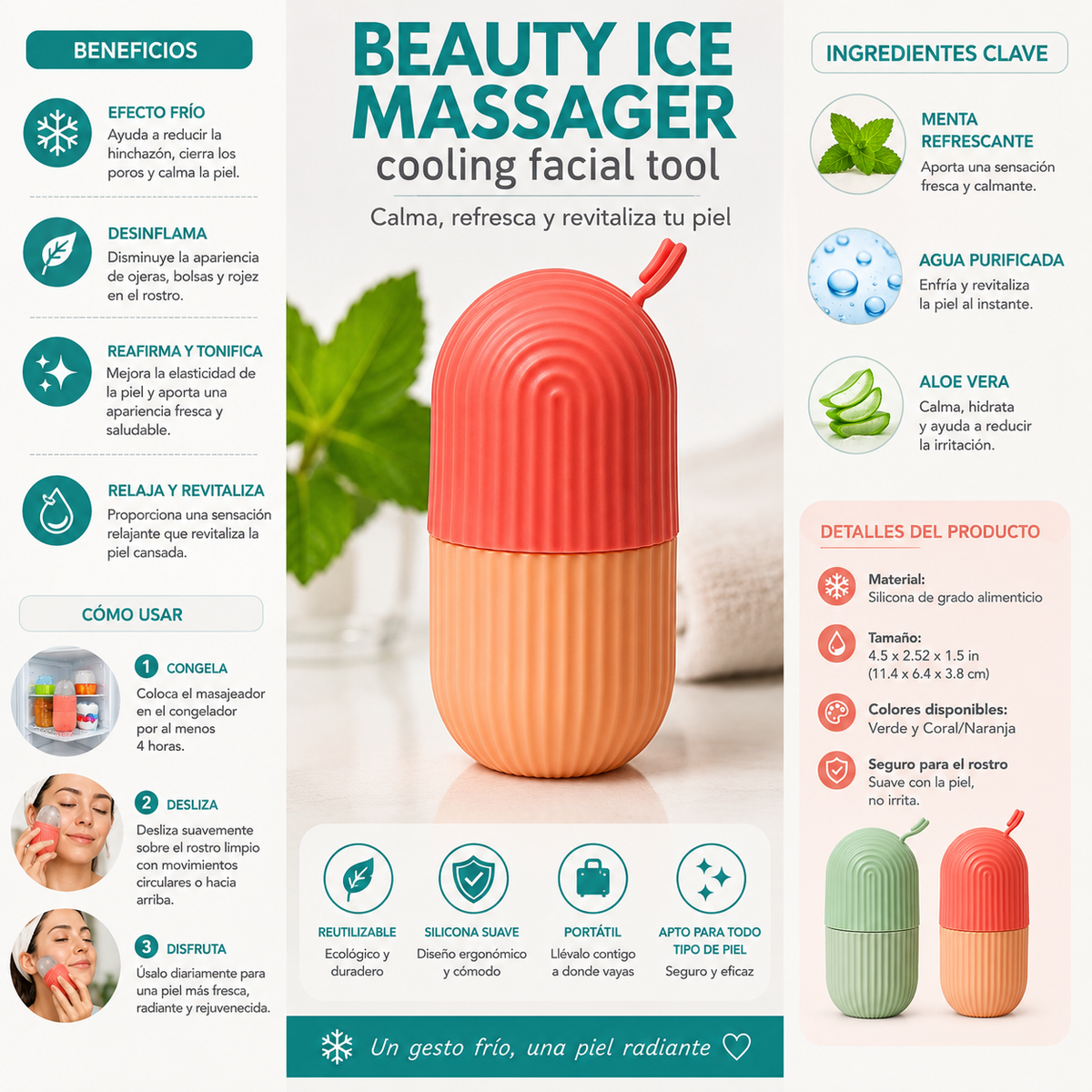 Masajeador Facial de Hielo
