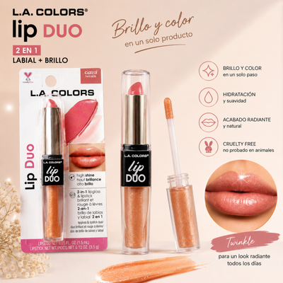 L.A. COLORS Lip Duo 2 en 1 – Tono Twinkle