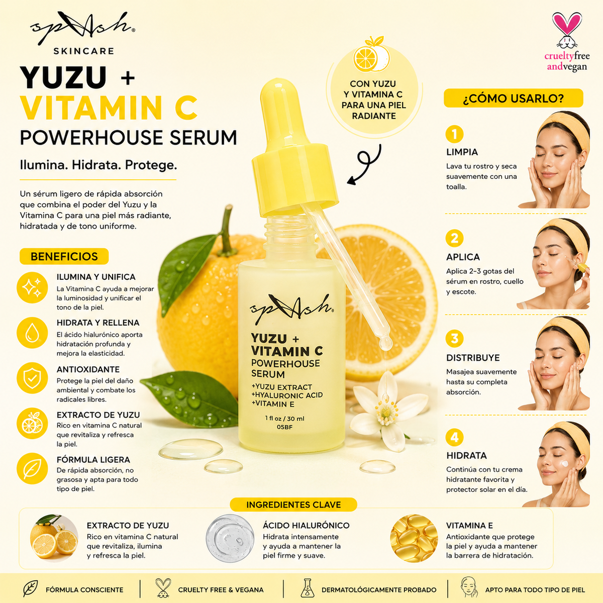 LA SPLASH, Serum Facial de Yuzu + Vitamina C