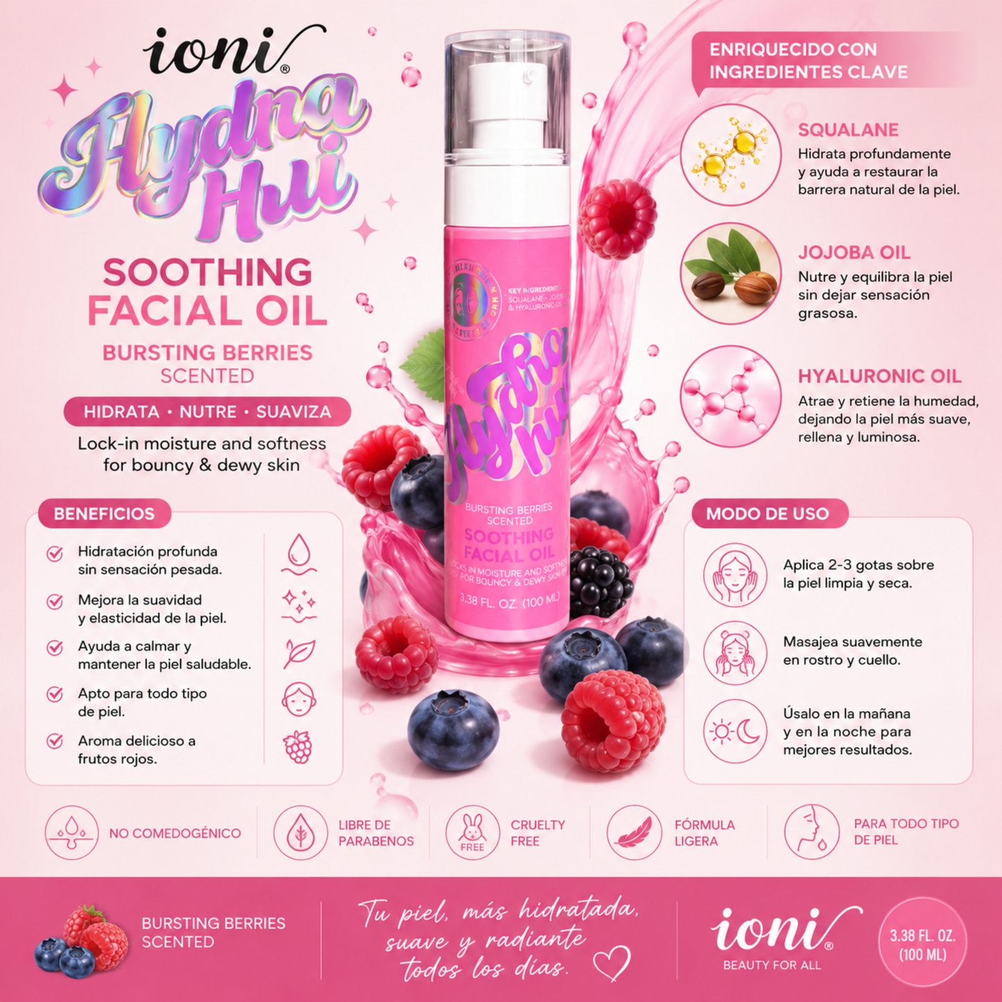 HAPPY SKIN Hydra Hui – Soothing Facial Oil (Bursting Berries)
