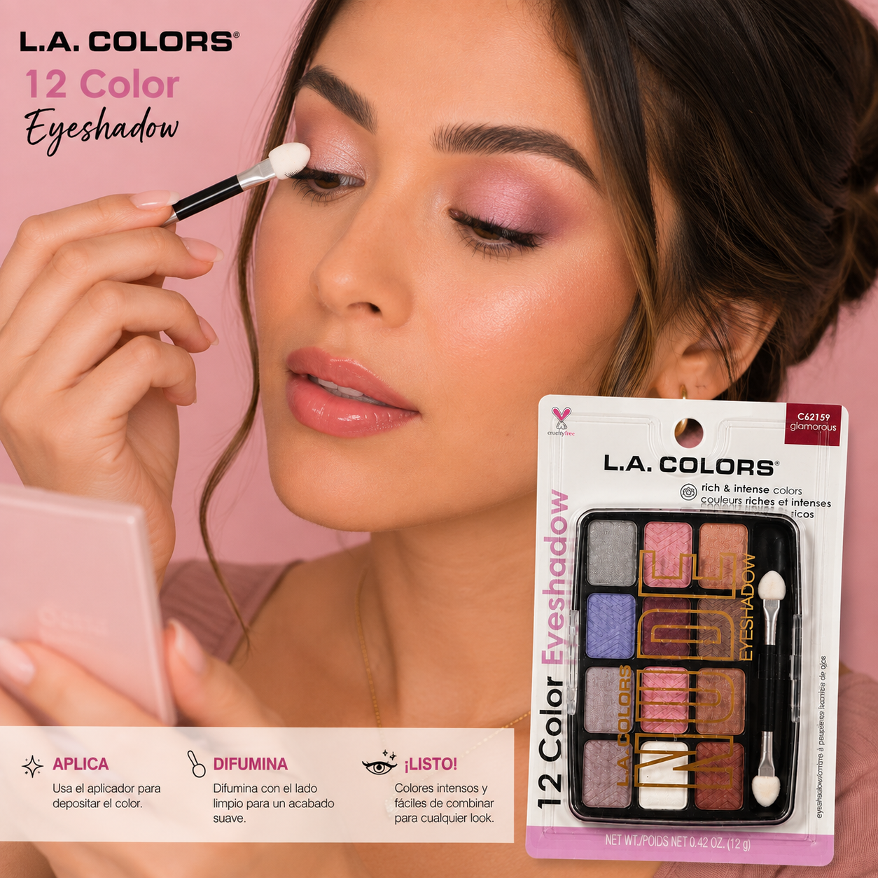 L.A. COLORS 12 Color Eyeshadow (Glamorous)