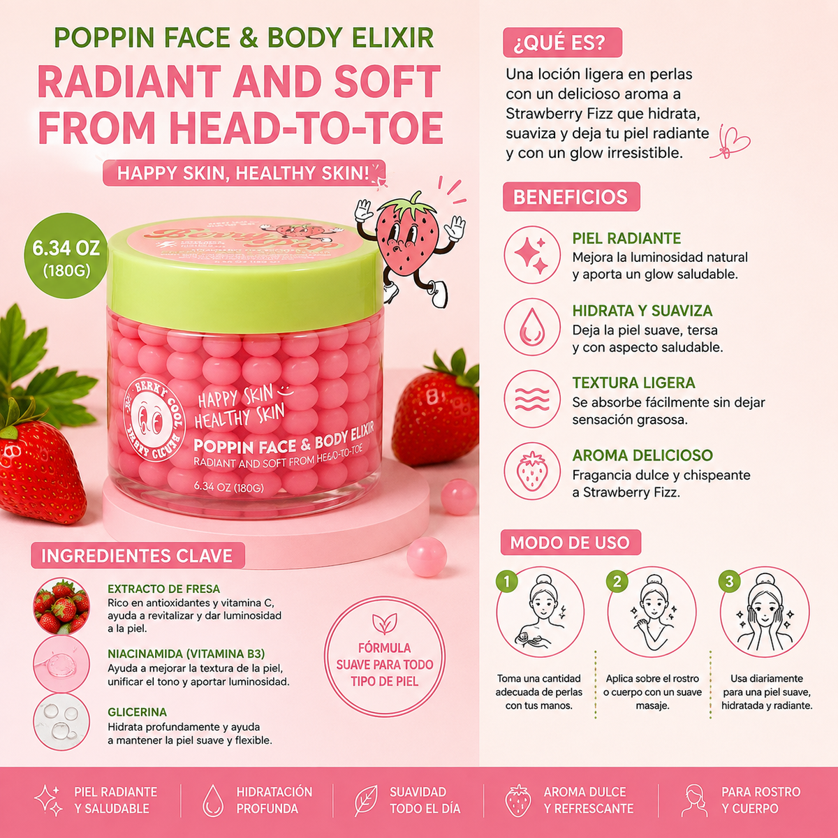 HAPPY SKIN, Gel Facial (Berry Pop)