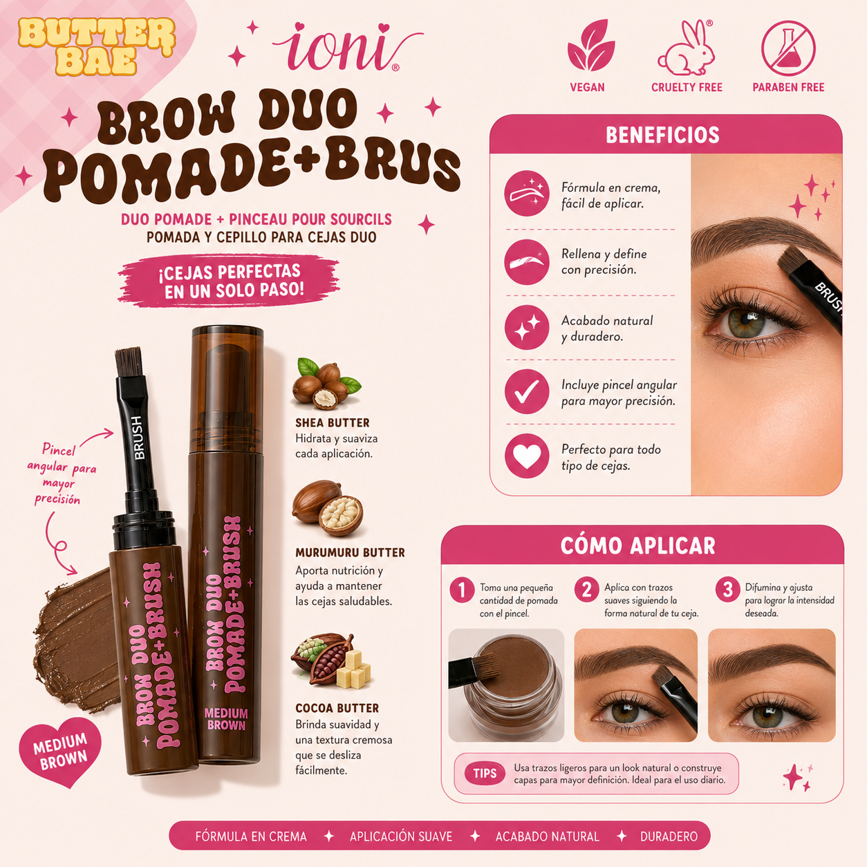Ioni Butter Bae Brow Duo Pomade + Brush