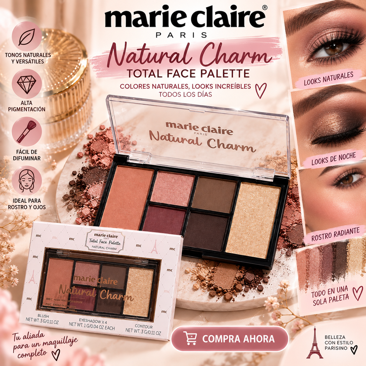 Marie Claire Paris, Total Face Palette (Natural Charm) *24