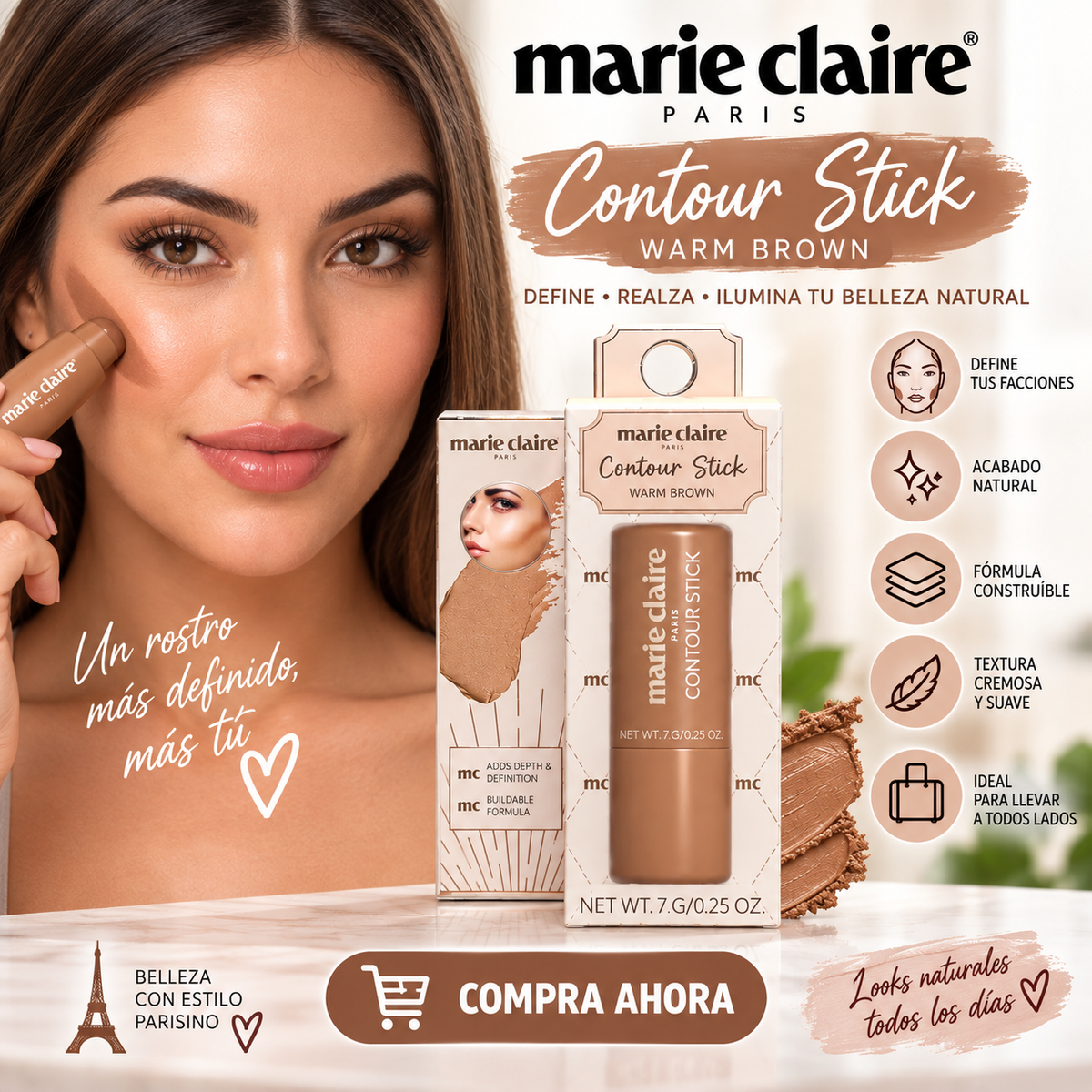 Marie Claire Paris, Contour Stick ( Warm Brown) *23