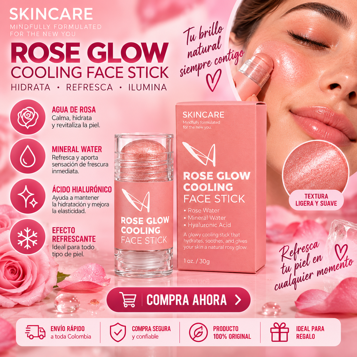 LASplash Rose Glow Cooling Face Stick *41