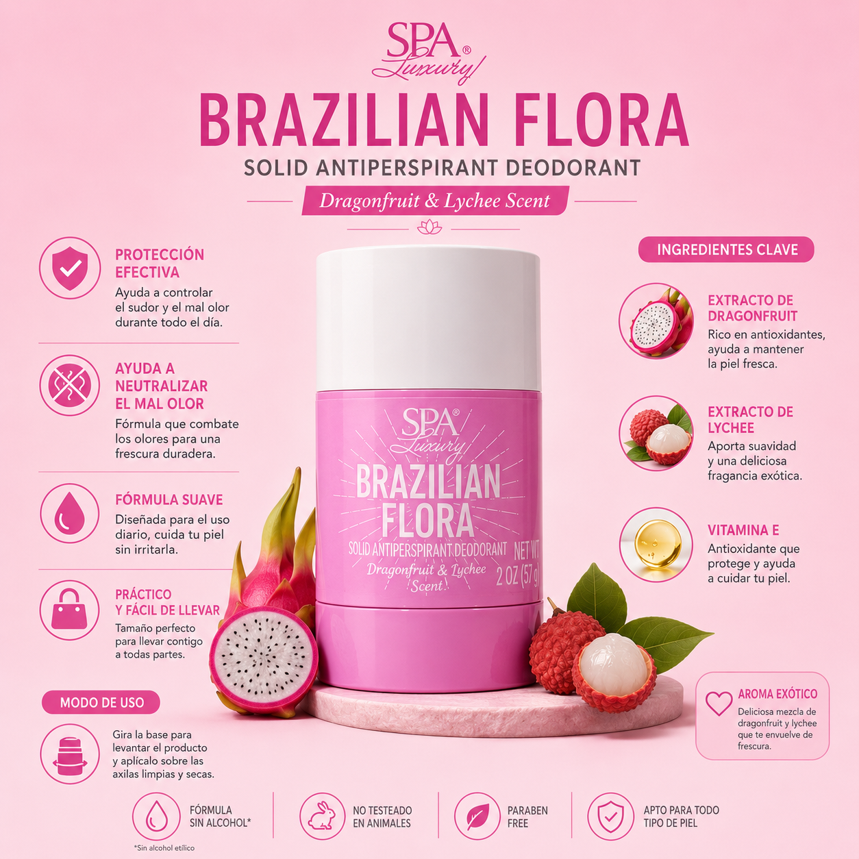 SPA Luxury Brazilian Flora – Desodorante Antitranspirante en Barra
