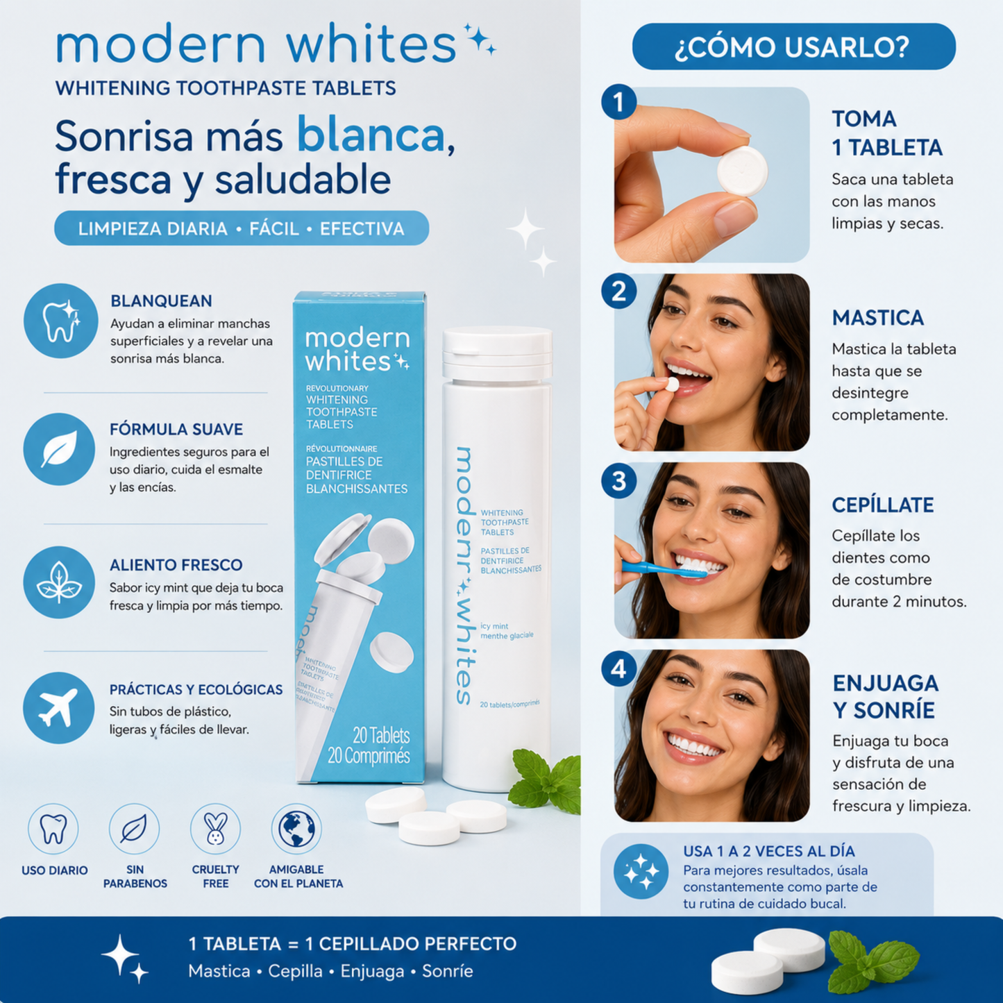 Modern Whites Whitening Toothpaste Tablets – Icy Mint