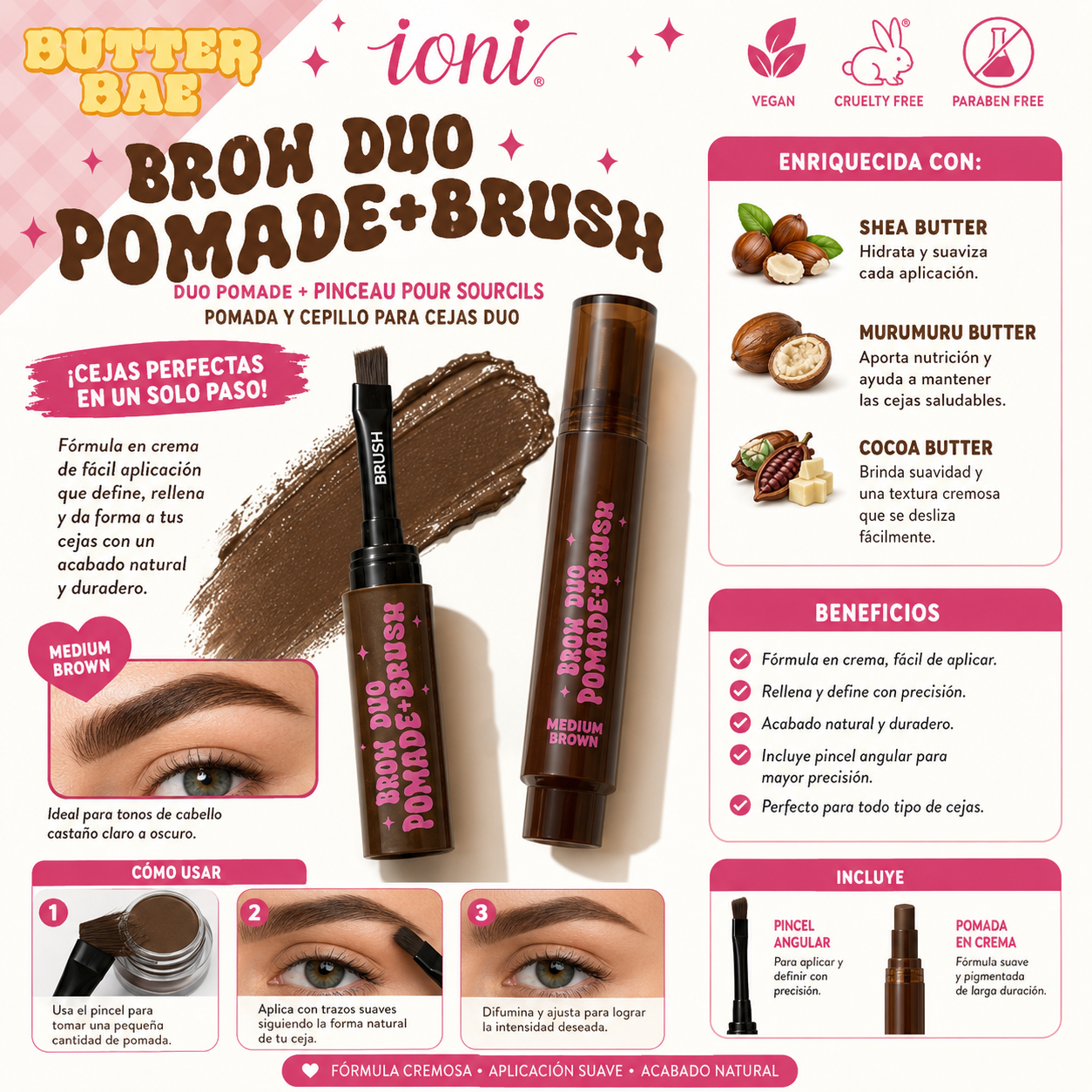 Ioni Butter Bae Brow Duo Pomade + Brush