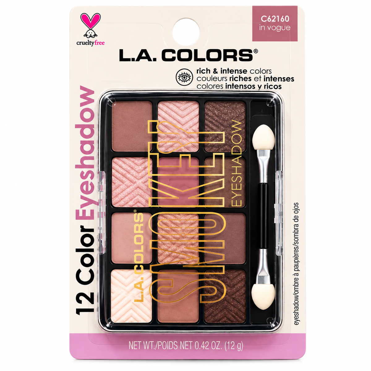 L.A. COLORS, 12 Paleta de Sombras (In Vogue)