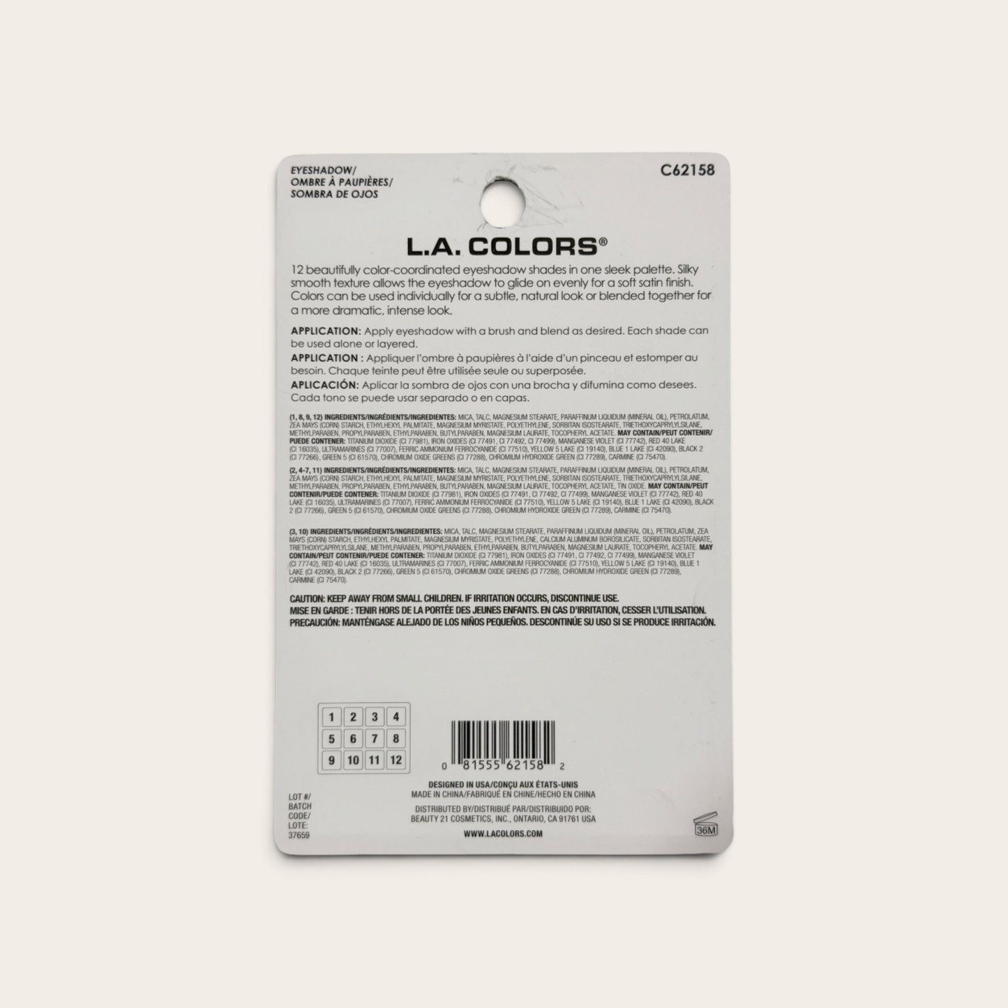 L.A. COLORS 12 Color Eyeshadow (Traditional)