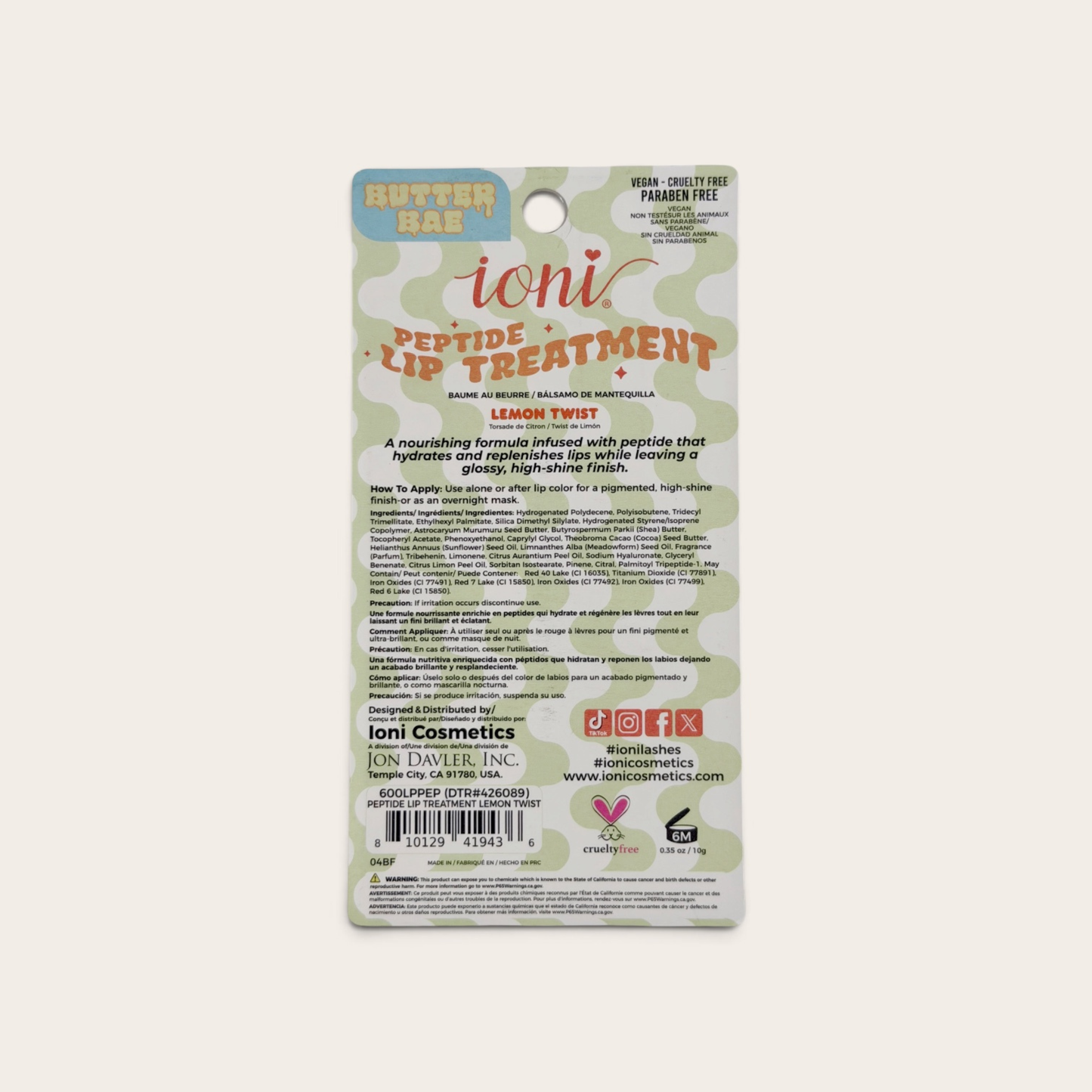 IONI Butter Bae Peptide Lip Treatment (Lemon Twist)