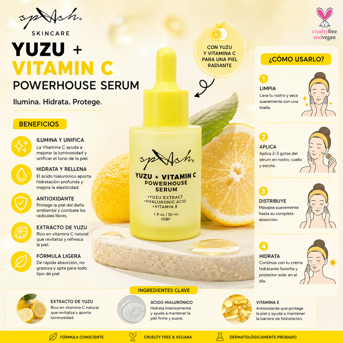 LA SPLASH, Serum Facial de Yuzu + Vitamina C