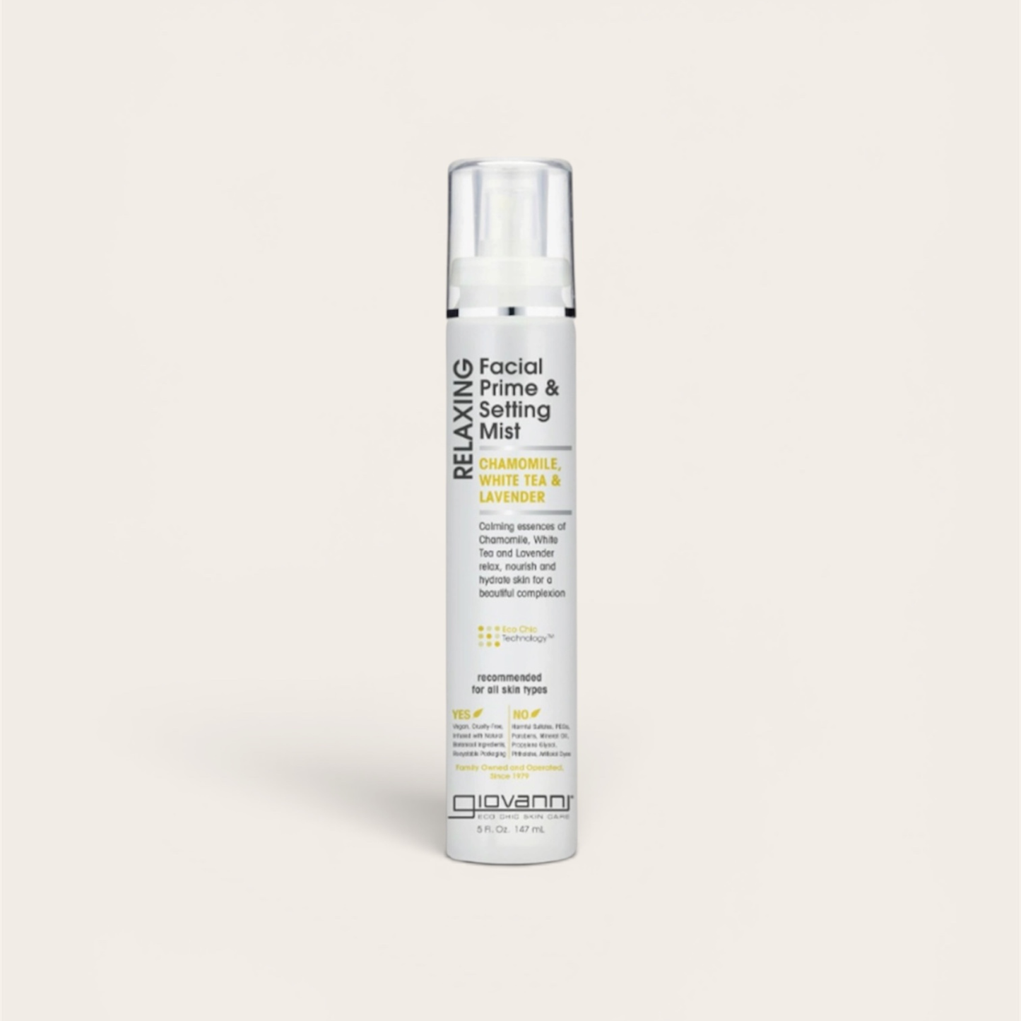 Giovanni Relaxing Facial Prime & Setting Mist Chamomile White Tea & Lavender 5oz/147ml
