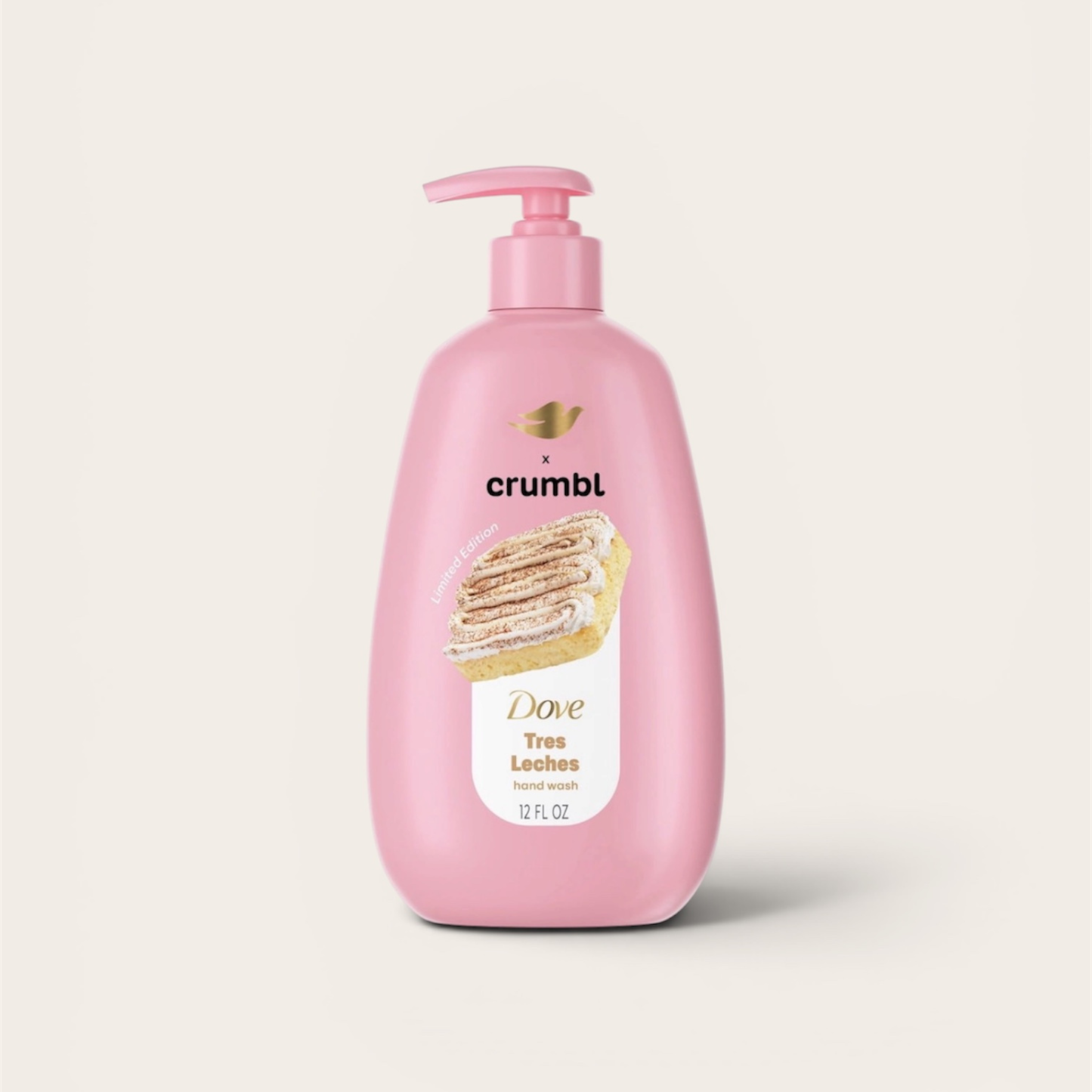 Dove & Crumbl Limited Edtion Liquid Hand Soap Tres Leches Cleanses & Nourishes Hands ,12 Fl oz