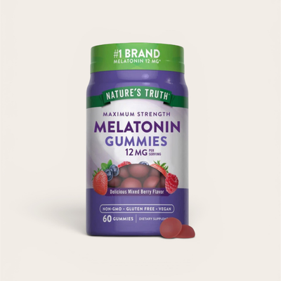 Melatonin Gummies | 12mg | Vegan, Non-GMO & Gluten Free | Mixed Berry Flavor | by Nature's Truth