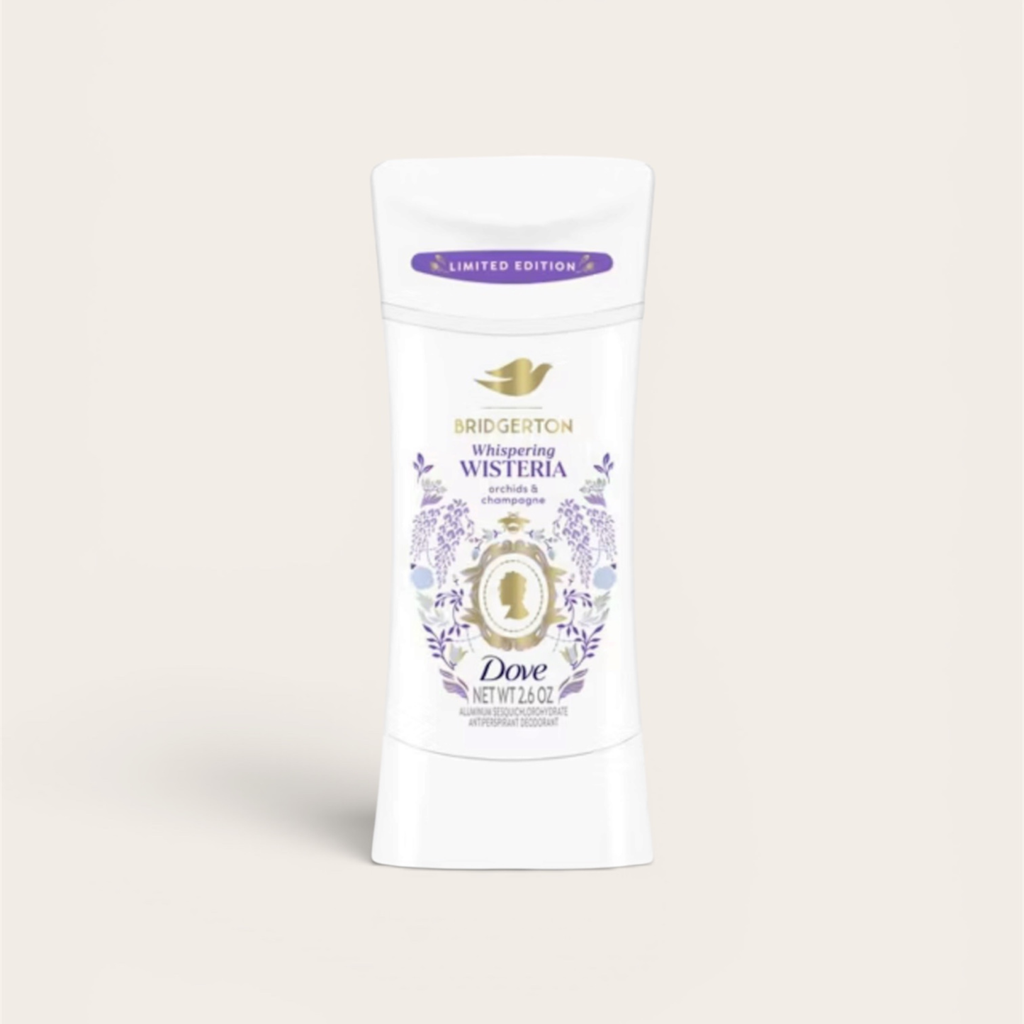 Dove Beauty Limited Edition Bridgerton Antiperspirant & Deodorant Stick - Whispering Wisteria - Orchids & Champagne Scent - 2.6oz