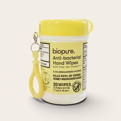 Biopure Anti-Bacterial Hand Wipes con Aloe y Vitamina E