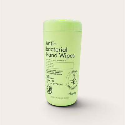 Biopure Anti-Bacterial Hand Wipes – Paños Húmedos Antibacteriales