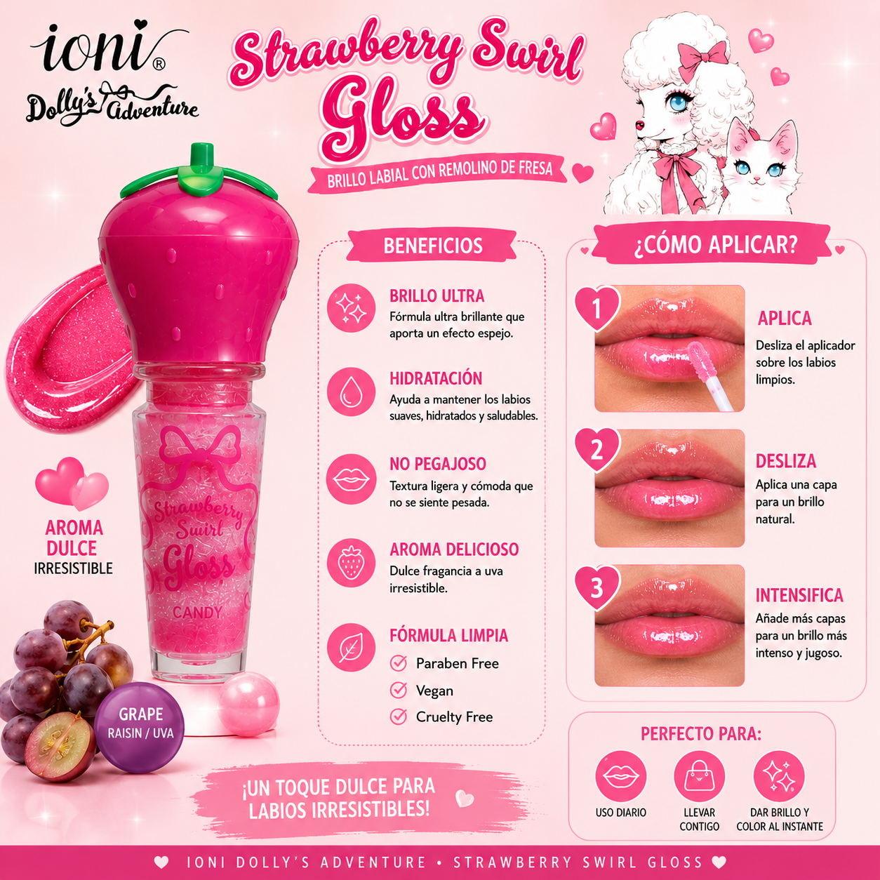 IONI Dolly’s Adventure – Strawberry Swirl Gloss (Grape)