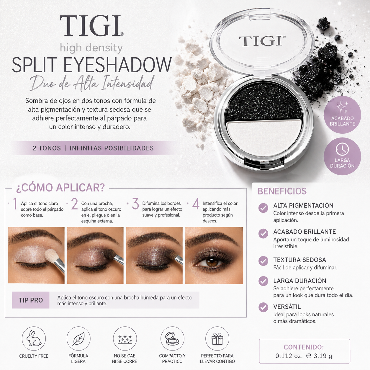 TIGI High Density Split Eyeshadow – Feisty 🖤✨