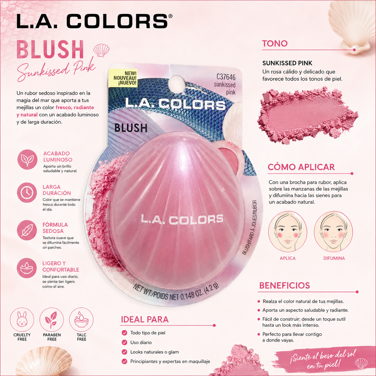L.A. COLORS, Rubor (Sunkissed Pink)