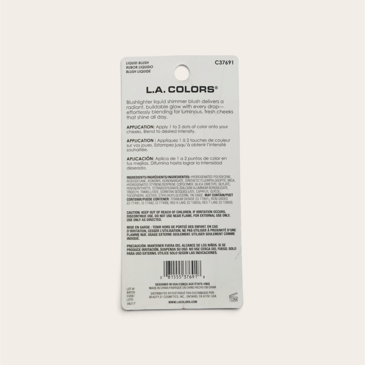 L.A. COLORS Blushlighter Liquid Shimmer Blush (Courageous)