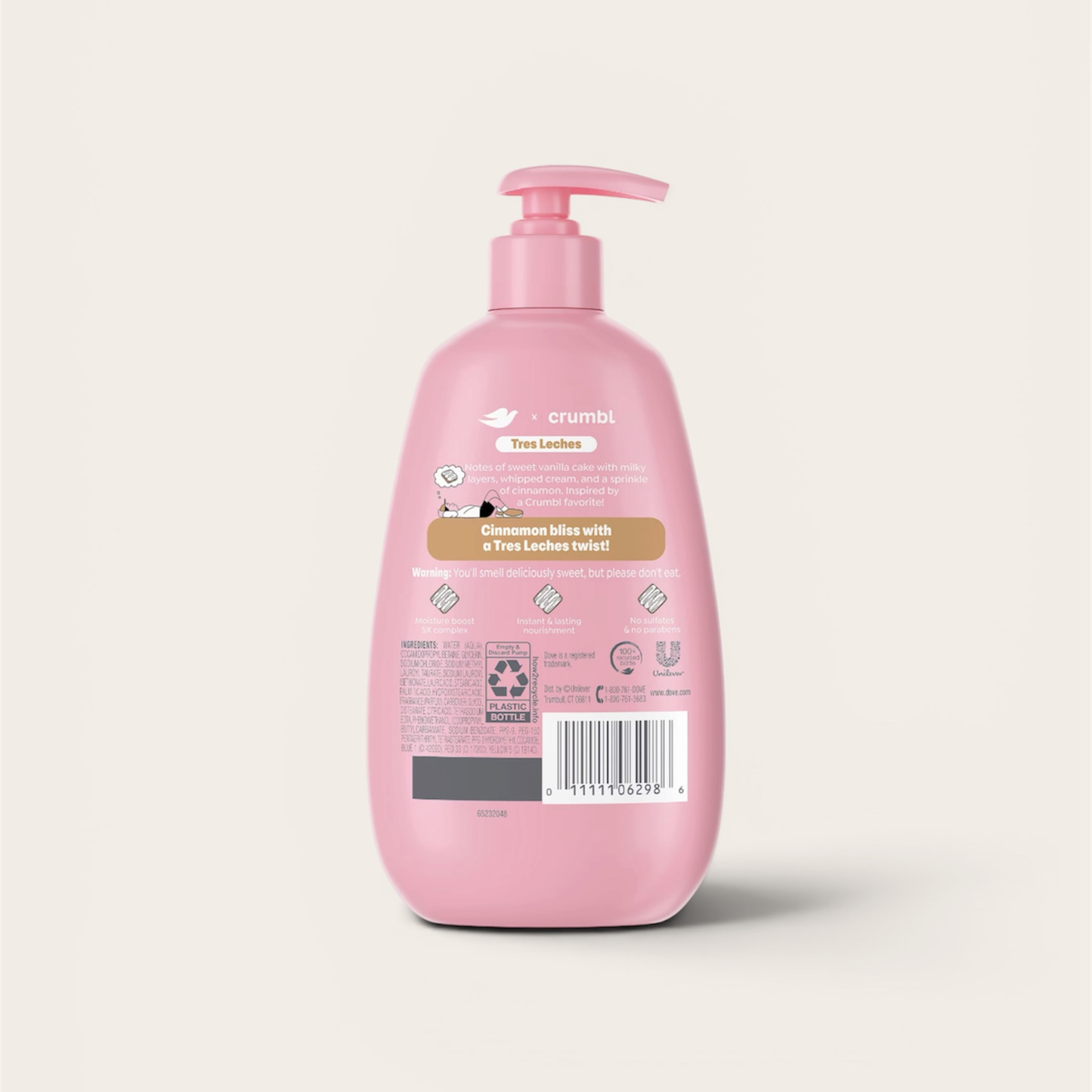 Dove & Crumbl Limited Edtion Liquid Hand Soap Tres Leches Cleanses & Nourishes Hands ,12 Fl oz