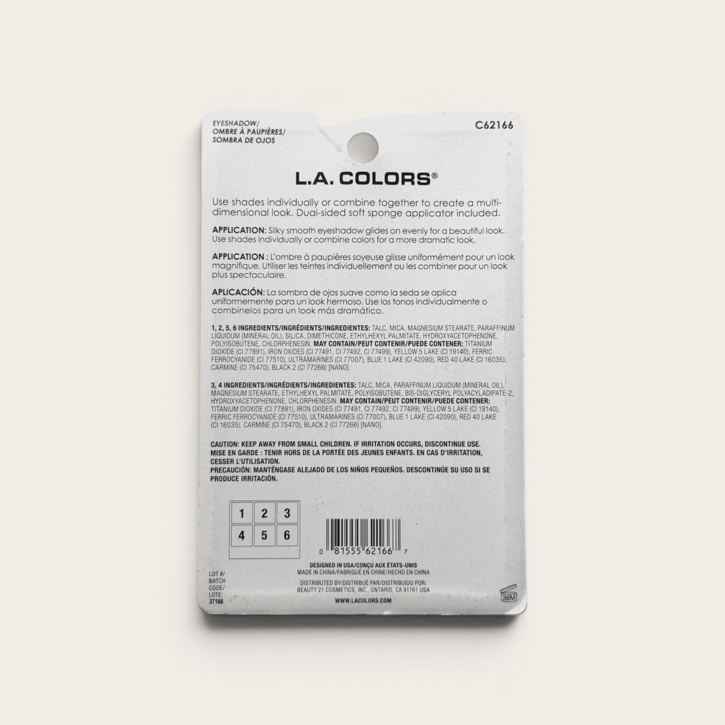 L.A. COLORS 6 Color Eyeshadow – Tono Almost Nude
