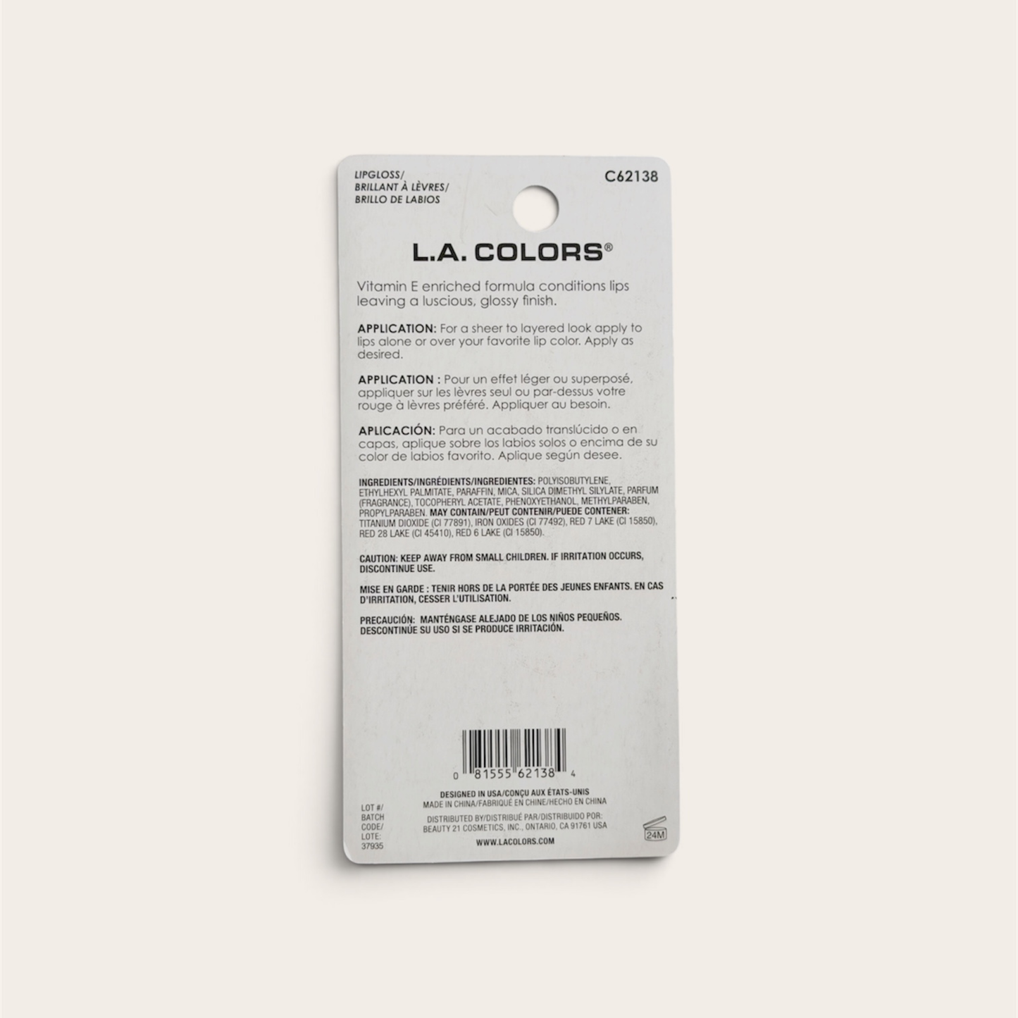 L.A. COLORS Moisturizing Lip Gloss – Dreamy Pink