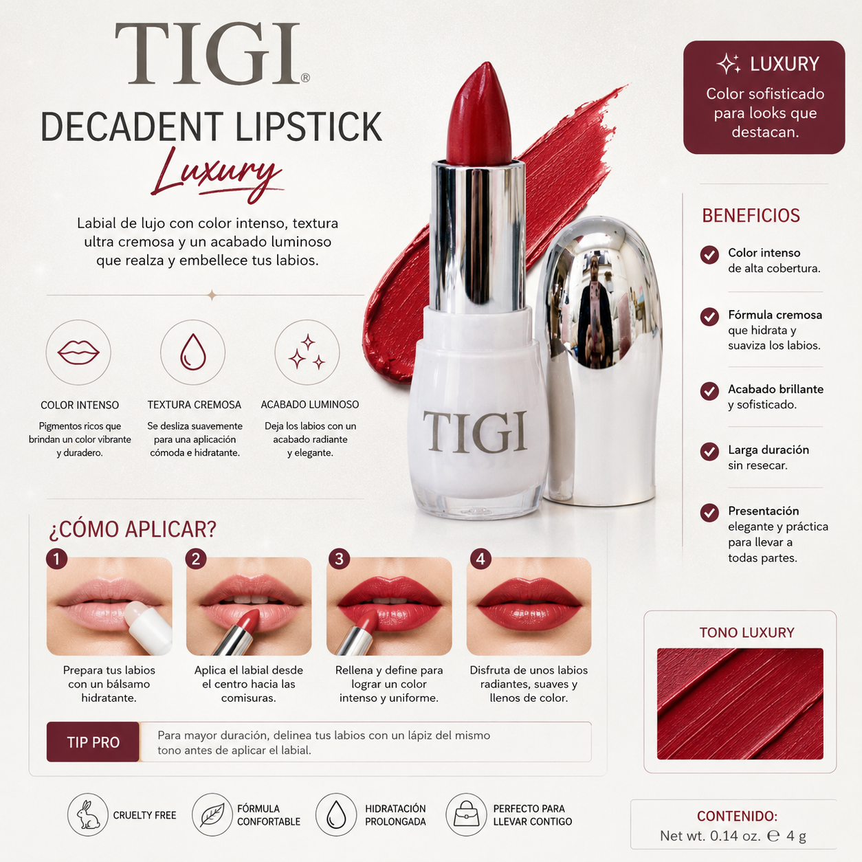 TIGI Decadent Lipstick – Luxury 💄✨