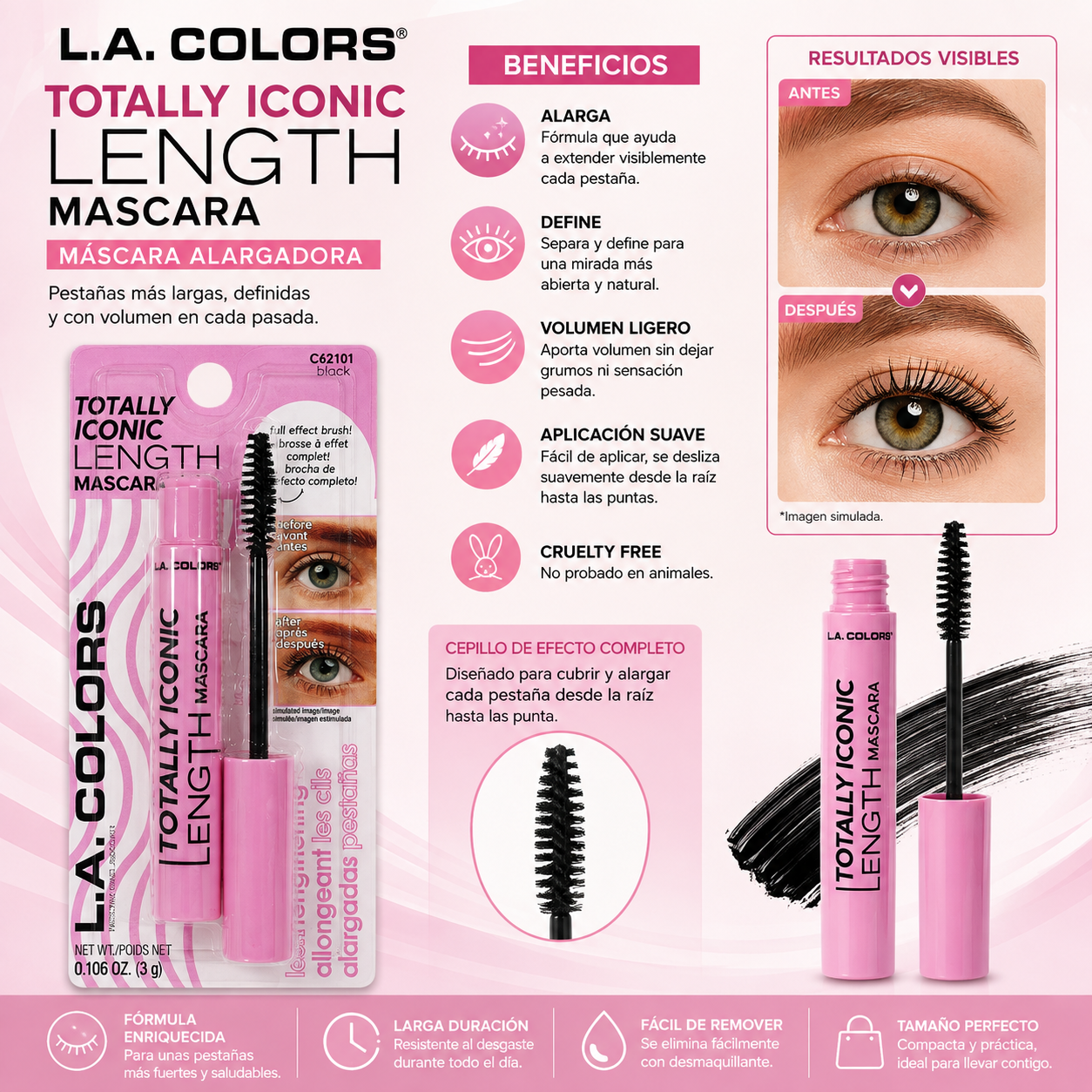L.A. COLORS Totally Iconic Length Mascara