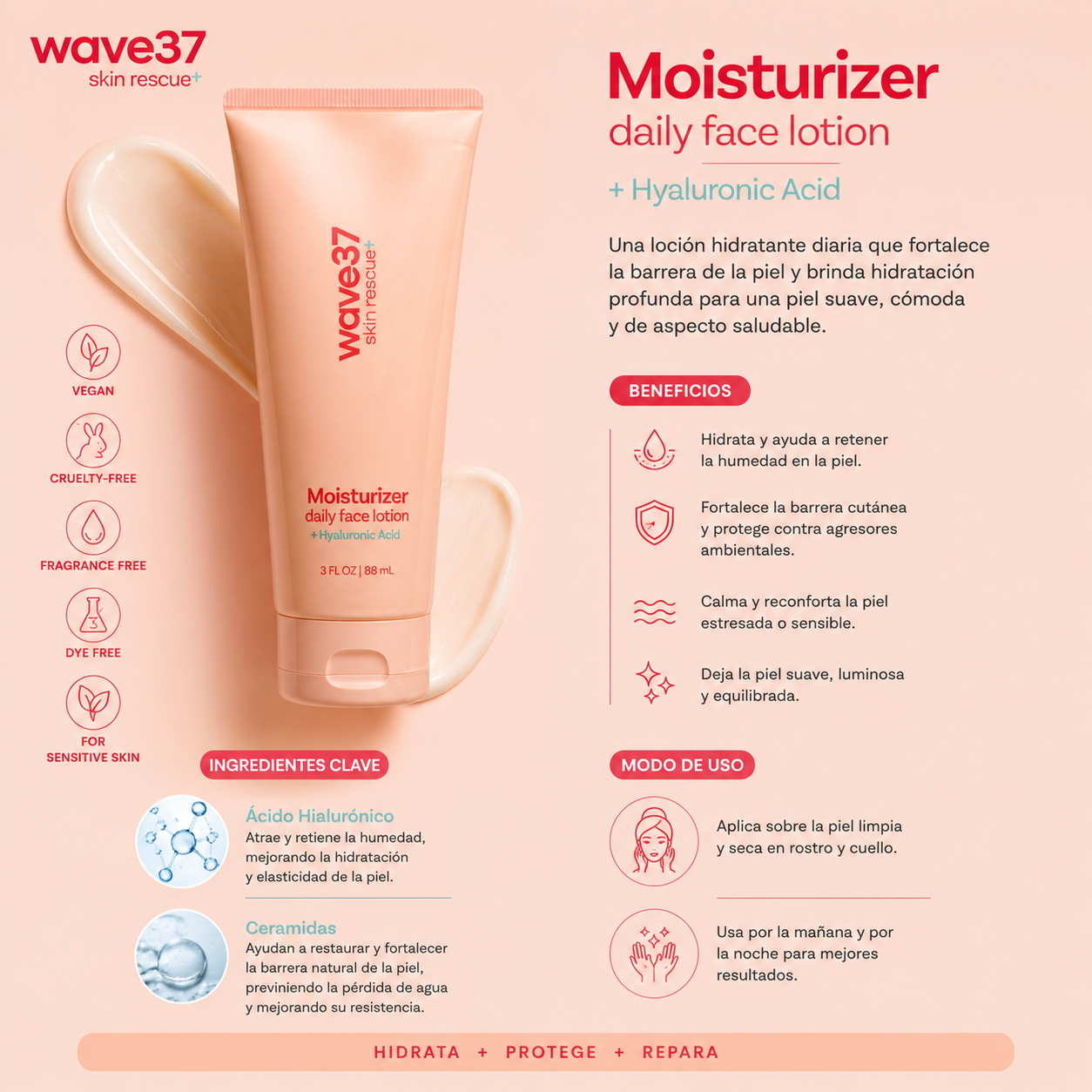Wave37 Skin Rescue+ Moisturizer Daily Face Lotion