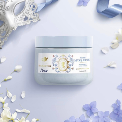 Dove Beauty Limited Edition Bridgerton Body Scrub - Moonlit Masquerade - Hydrangea & White Wisteria Scent - 15oz
