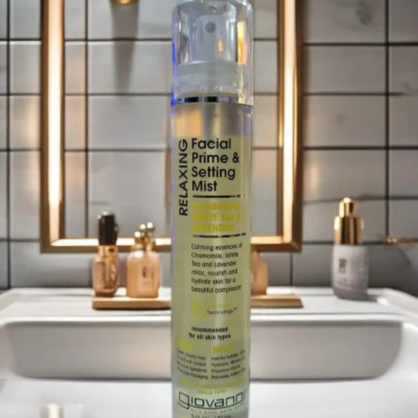 Giovanni Relaxing Facial Prime & Setting Mist Chamomile White Tea & Lavender 5oz/147ml