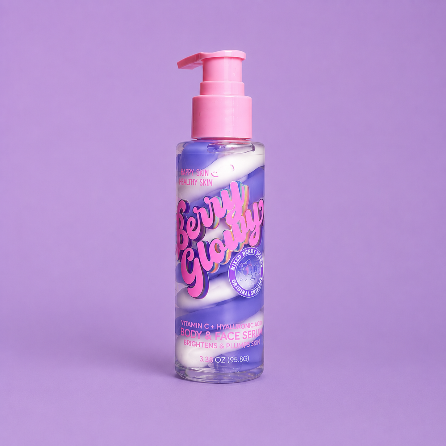 HAPPY SKIN Berry Glowy Body & Face Serum – Vitamina C + Ácido Hialurónico