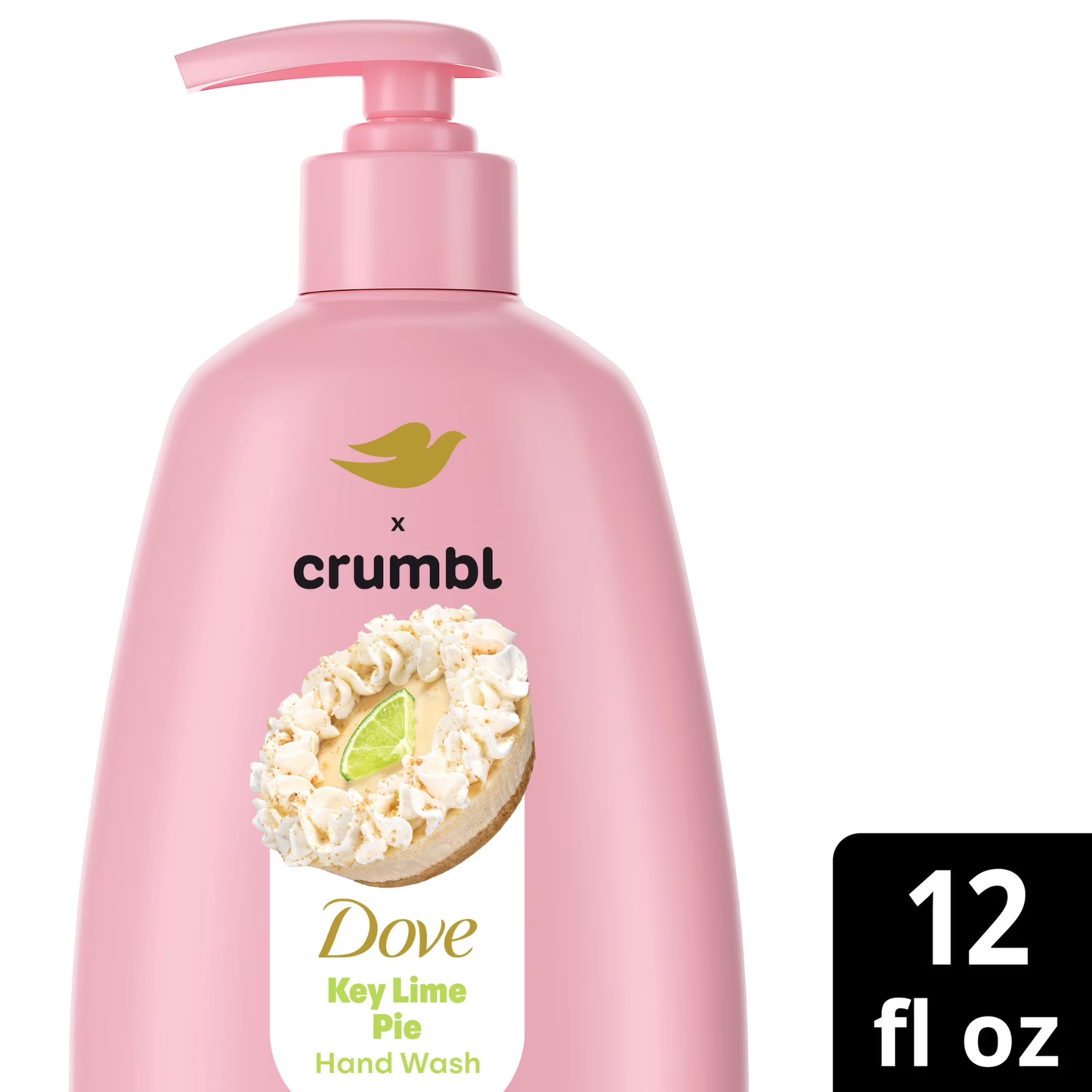 Dove & Crumbl Limited Edition Liquid Hand Soap Key Lime Pie Cleanses & Nourishes Hands, 12 fl oz