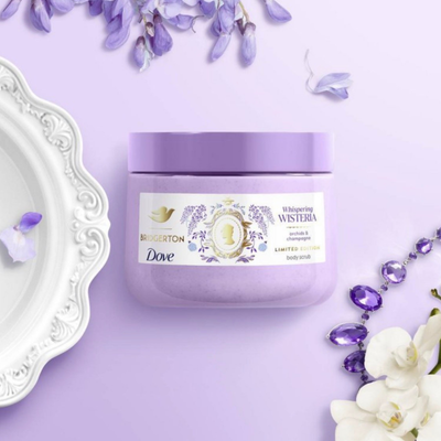 Dove Beauty Limited Edition Bridgerton Body Scrub - Whispering Wisteria - Orchids & Champagne Scent - 15oz