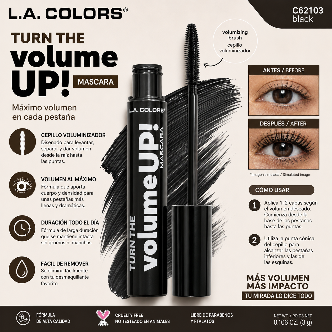 L.A. COLORS Turn The Volume Up! Mascara