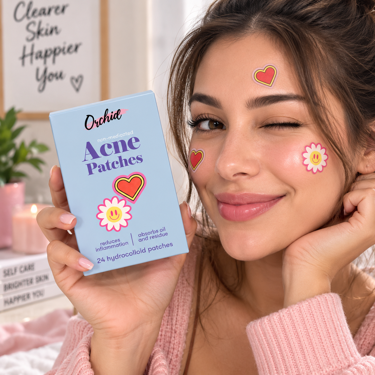 ORCHID, Parches para el acne (Corazones + Flor)