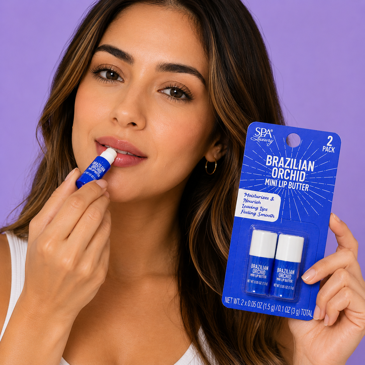SPA LUXURY, Mini Lip Butter - 2 Pack (Orchid)