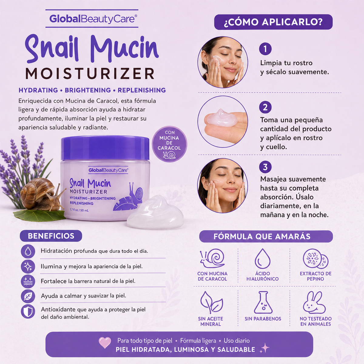 GLOBAL BEAUTY CARE, Hidratante de Caracol