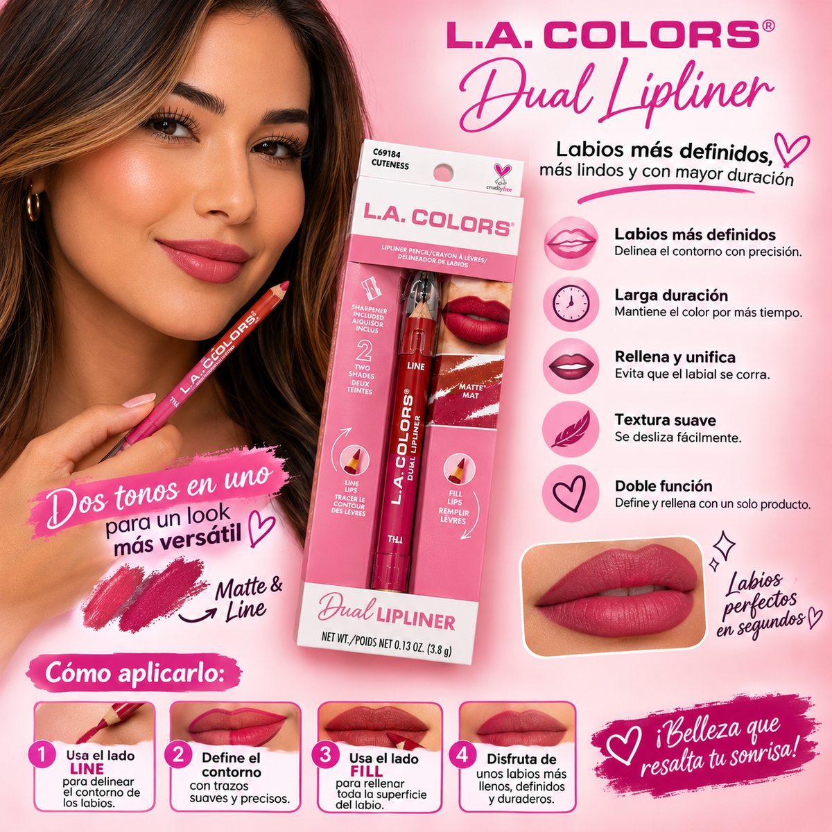 L.A. Colors, Lapiz Dual - (Cuteness)