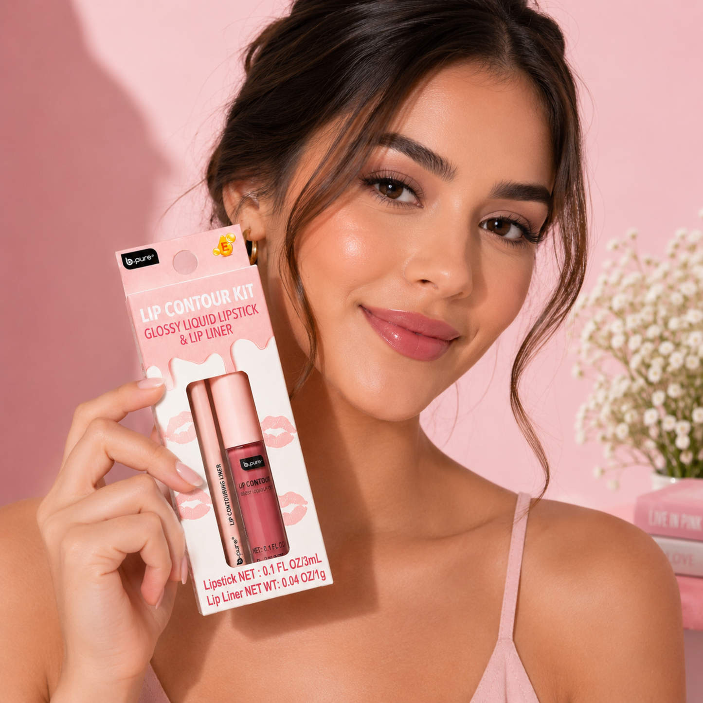 b.pure Lip Contour Kit – Glossy Liquid Lipstick & Lip Liner