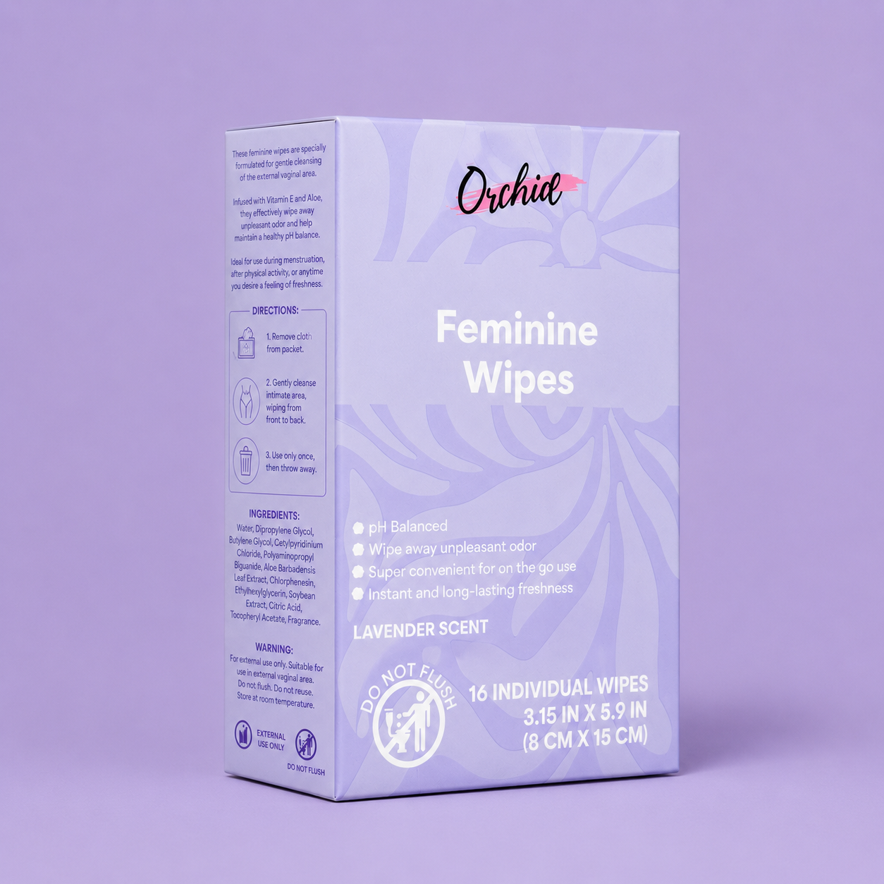 Orchid Feminine Wipes – Aroma a lavanda