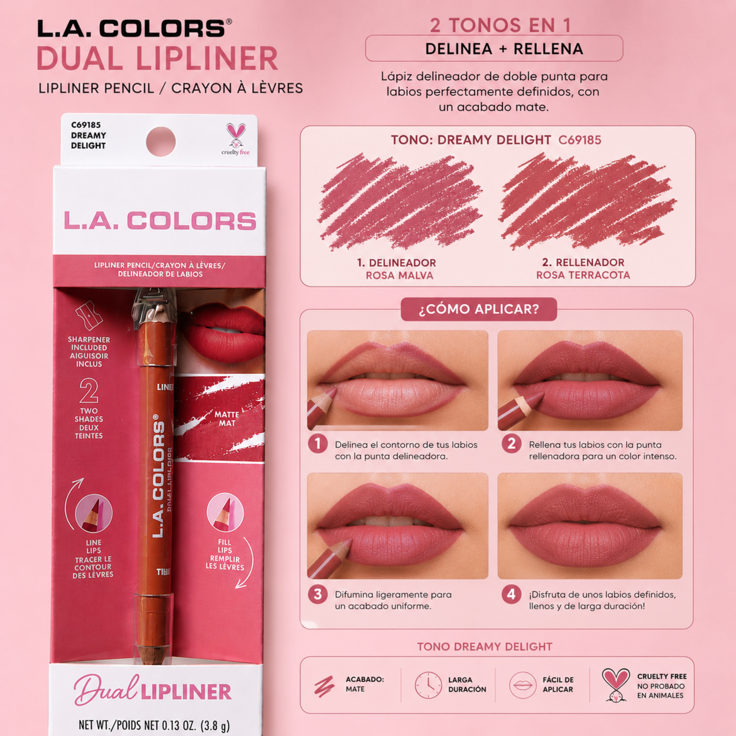 L.A. COLORS Dual Lipliner – Tono Dreamy Delight