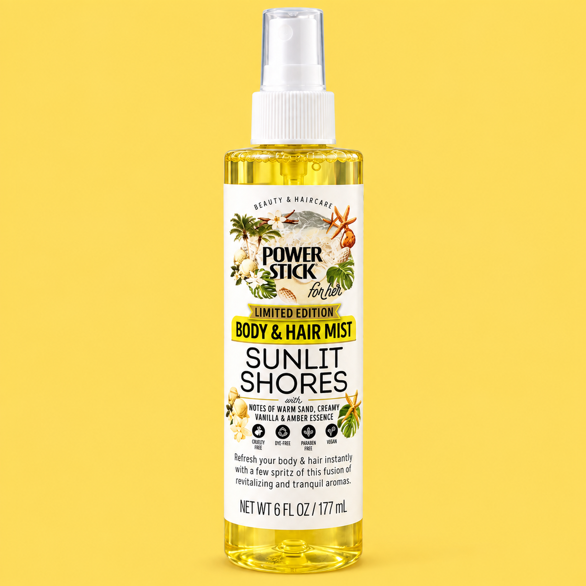 POWER STICK, Splash para el Cabello y Cuerpo ((Sunlit Shore)